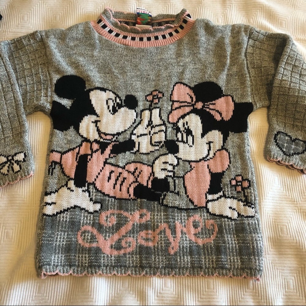 Vintage Mickey’s Stuff For Kids Love Sweater Featuring Mickey & Minnie Mouse